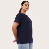 Ballsy Blue Relaxed Fit Round Neck T-shirt