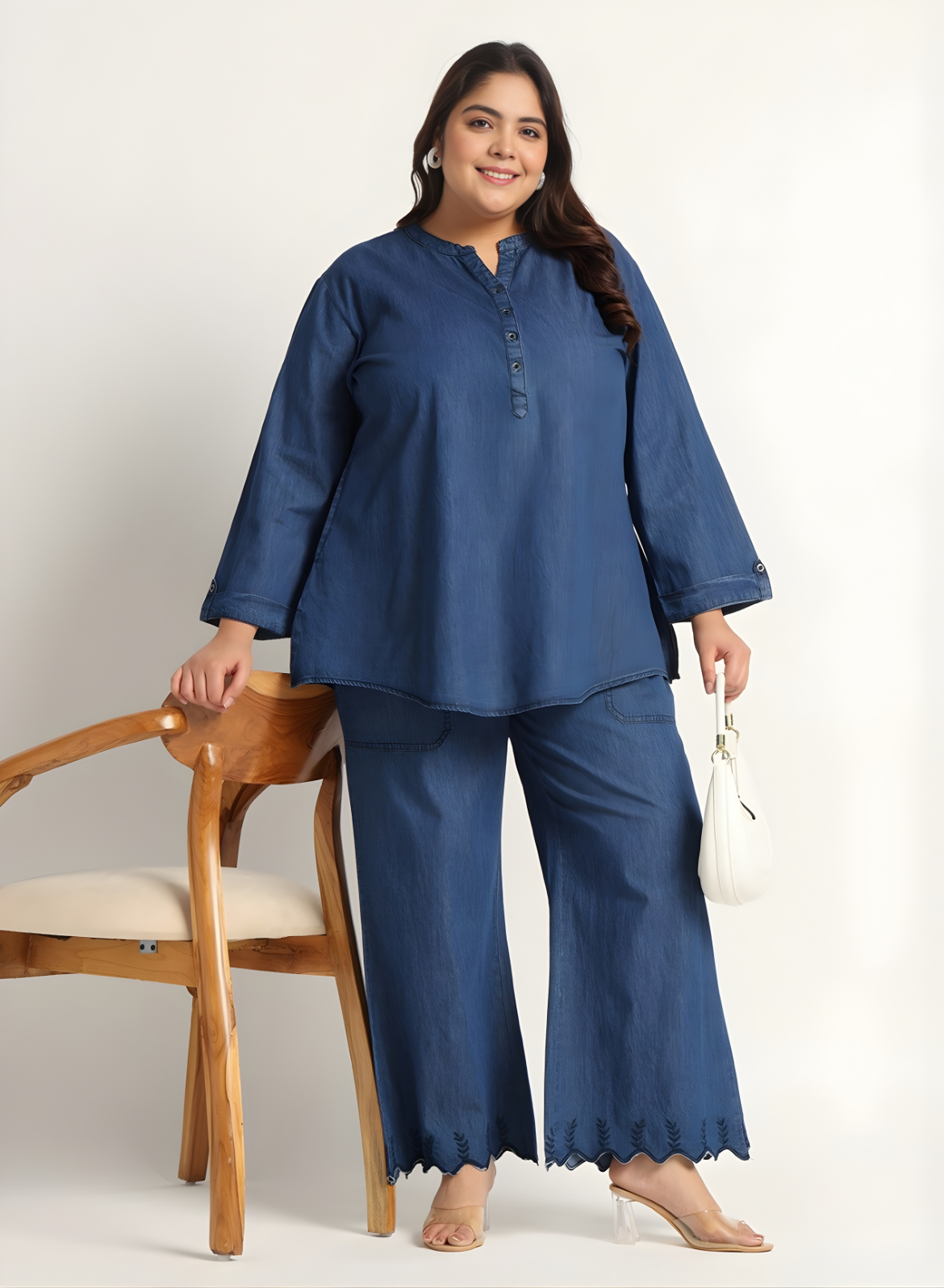 Navy Blue Denim Co-ords Set