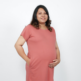 Blissful Brick Maternity T-Shirt Dress