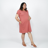 Blissful Brick Maternity T-Shirt Dress