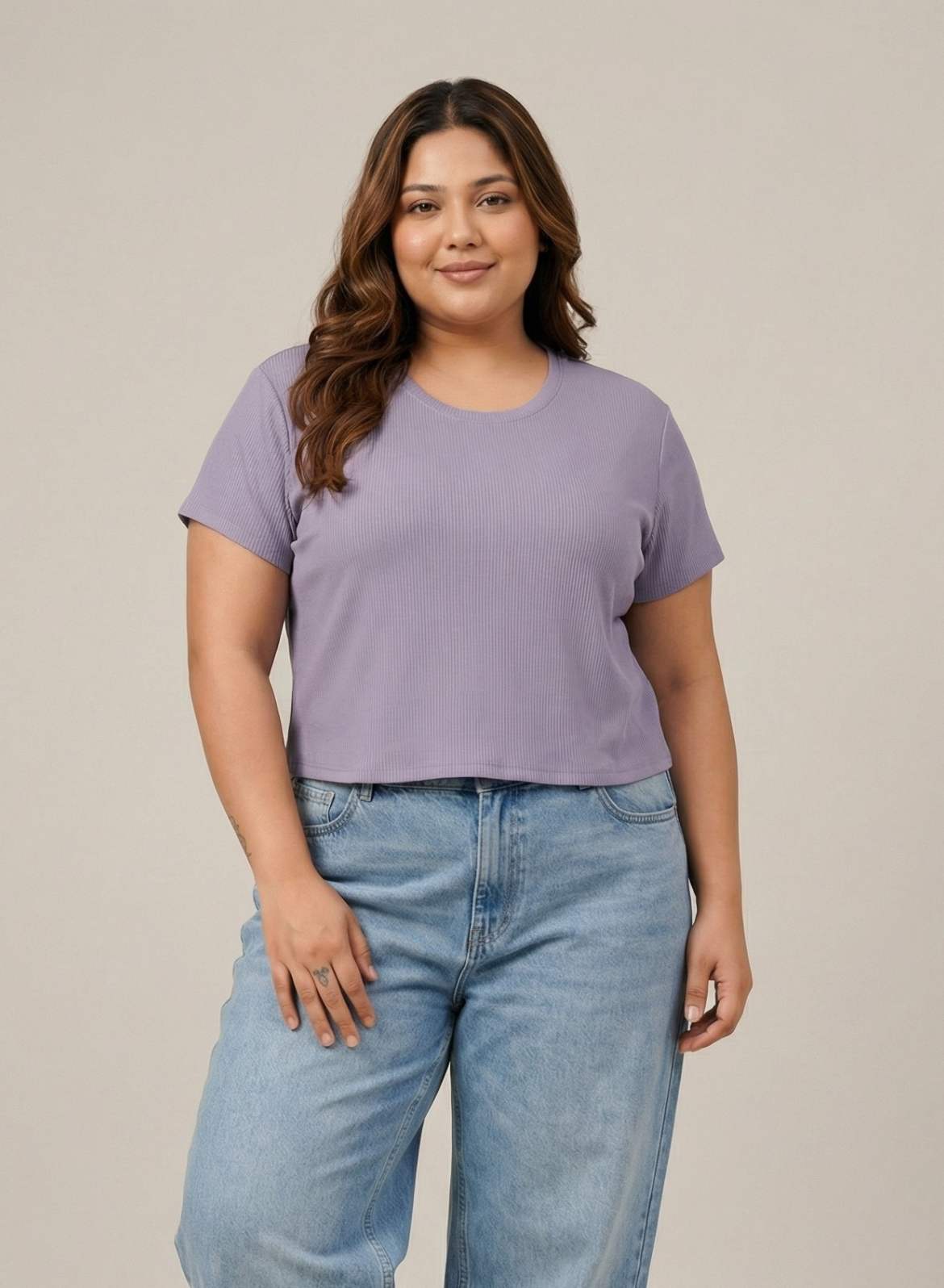 Airy Orchid Ribbed Crop Top