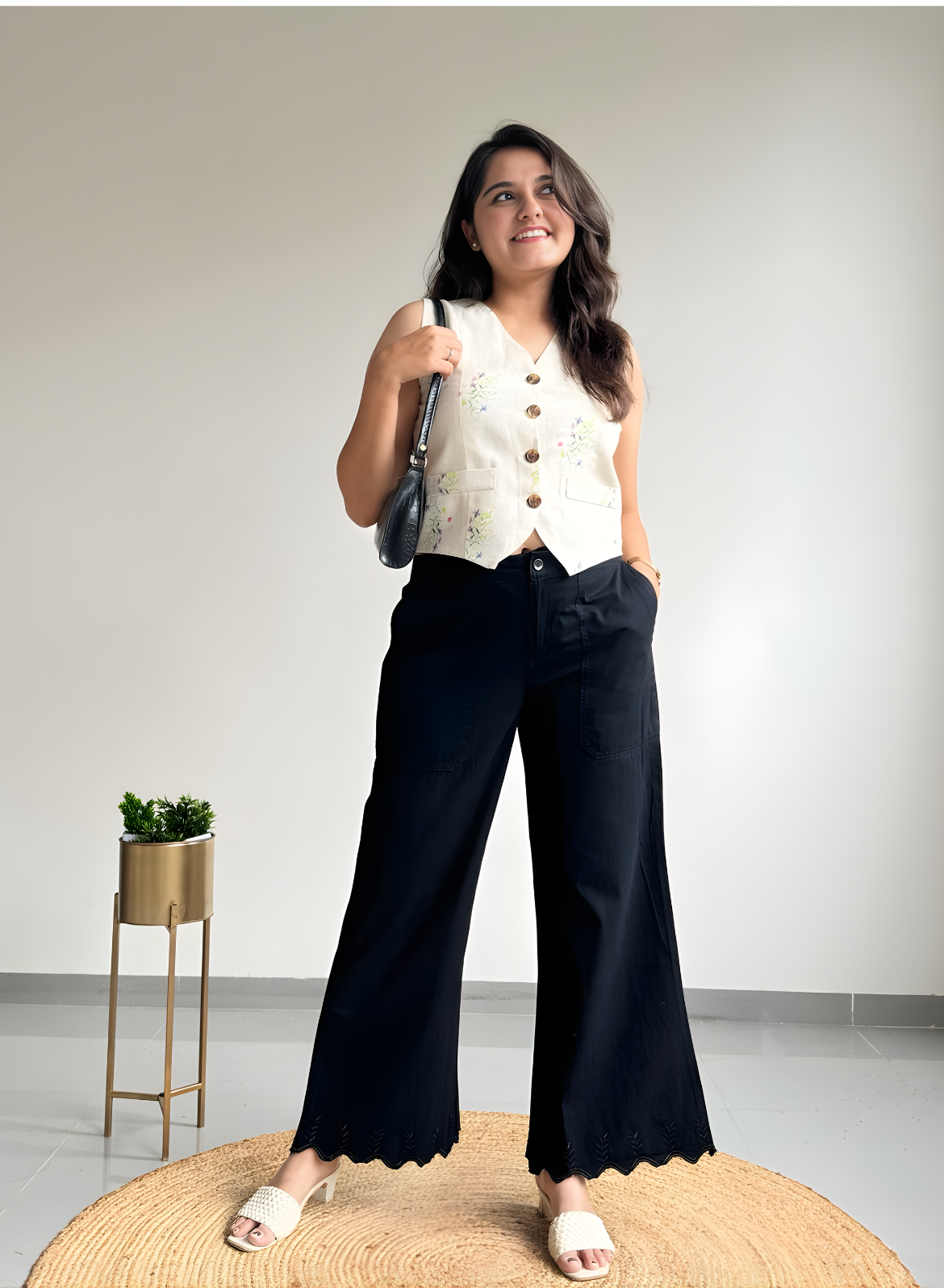 Midnight Black Wide Leg Pants