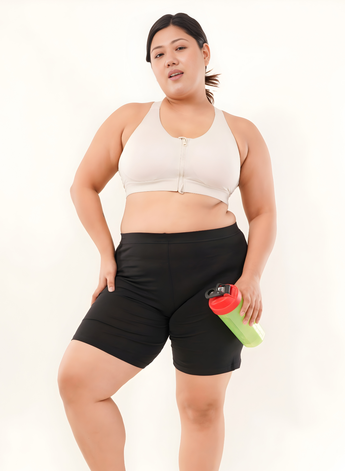 Black Stretch Cotton Women Cycling Shorts