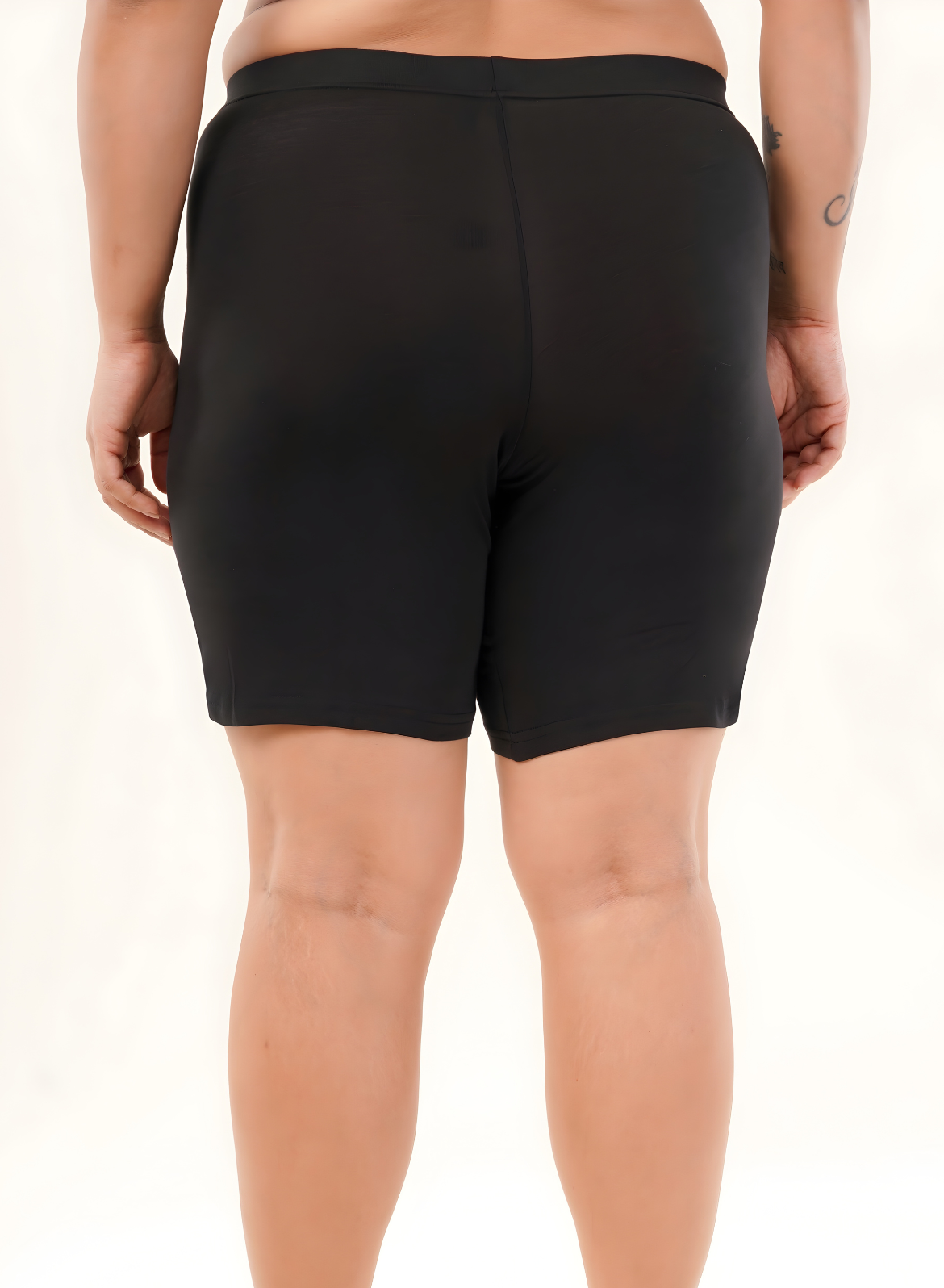 Black Stretch Cotton Women Cycling Shorts