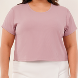 Serene Blush Ribbed Crop Top