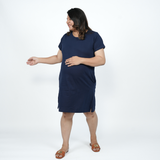 Ballsy Blue Maternity T-Shirt Dress