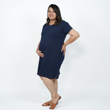 Ballsy Blue Maternity T-Shirt Dress