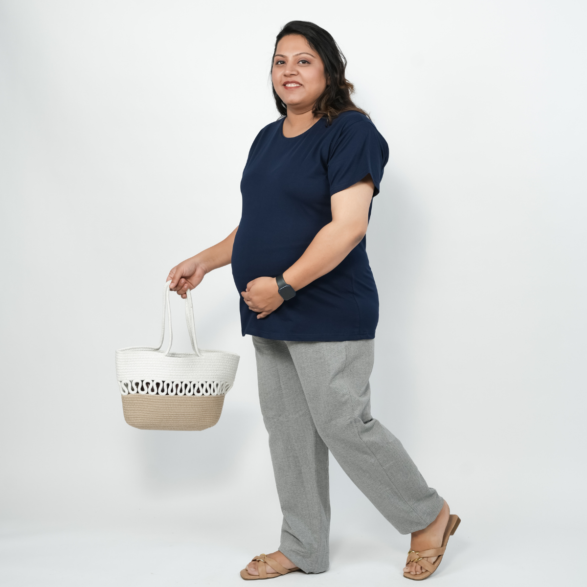 Ballsy Blue Maternity Round Neck T-Shirt