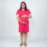 Viva Magenta Maternity T-Shirt Dress