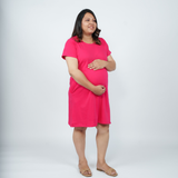 Viva Magenta Maternity T-Shirt Dress