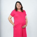 Viva Magenta Maternity T-Shirt Dress