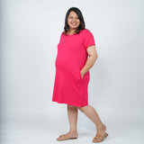 Viva Magenta Maternity T-Shirt Dress