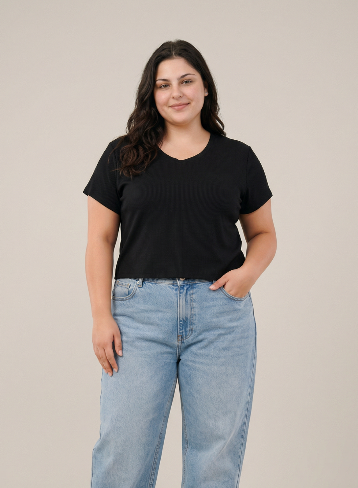 Midnight Marina Ribbed Crop Top