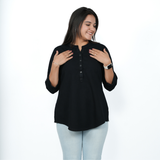 Midnight Black Denim Tunic Top