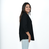 Midnight Black Denim Tunic Top