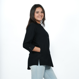 Midnight Black Denim Tunic Top