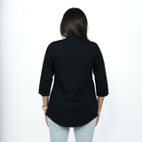 Midnight Black Denim Tunic Top