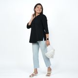 Midnight Black Denim Tunic Top