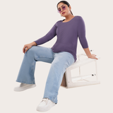Lively Lilac Full Sleeves Solid T-shirt for Women