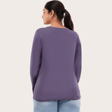 Lively Lilac Full Sleeves Solid T-shirt for Women