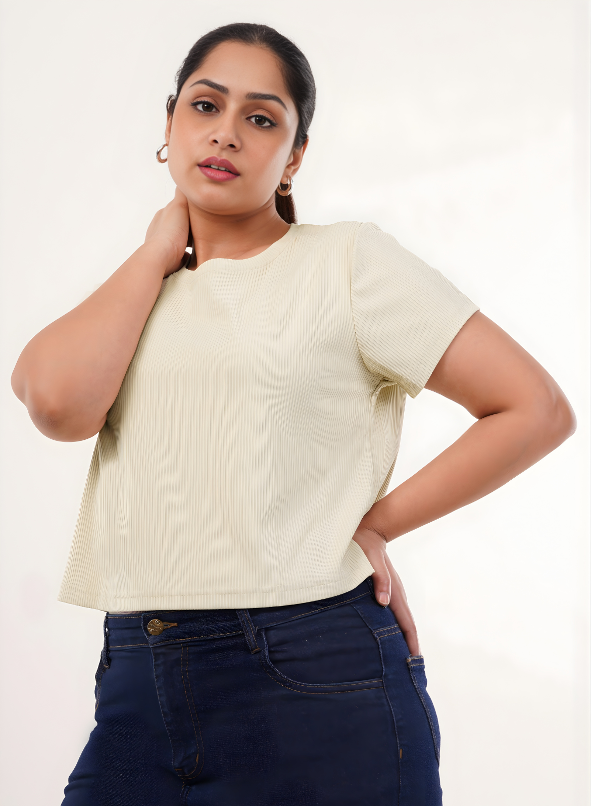 Creamy Ivory Ribbed Crop Top