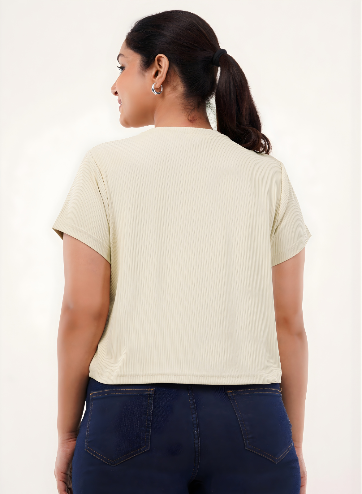 Creamy Ivory Ribbed Crop Top