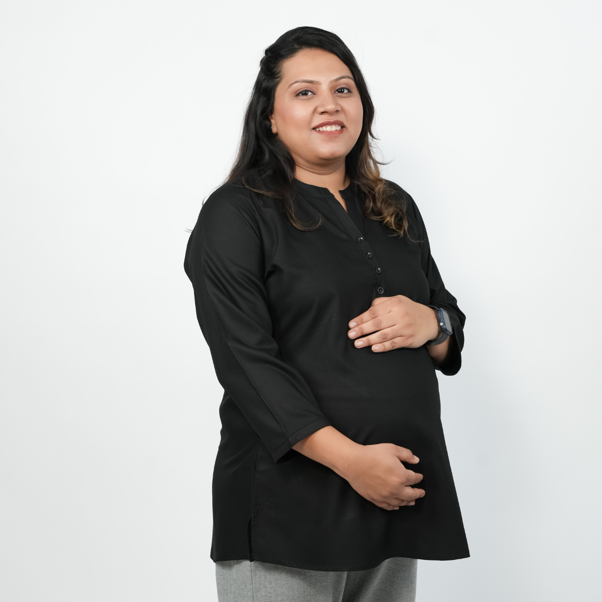 Brazen Black Maternity Short Kurti