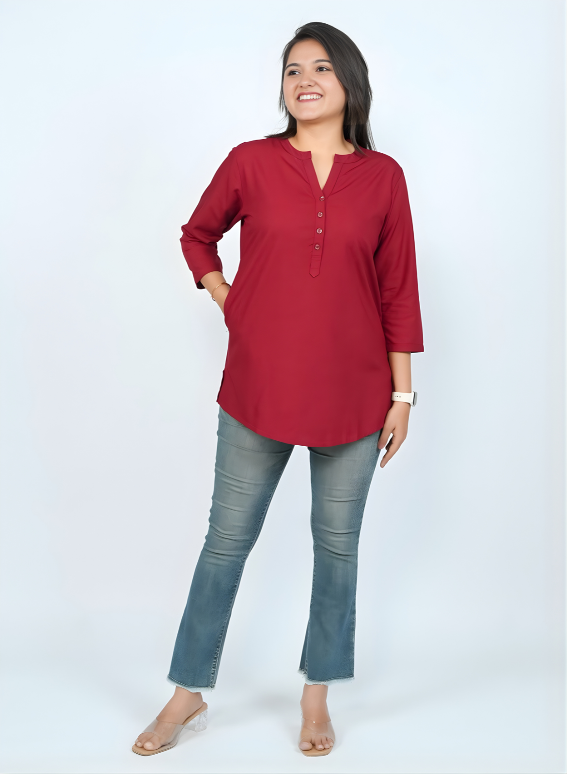 Daily Wear Maroon Cotton Kurti for Women – Magnetic Maroon