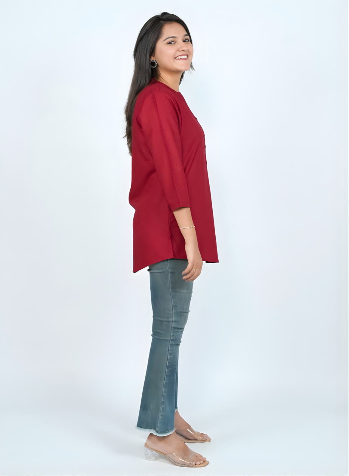 Daily Wear Maroon Cotton Kurti for Women – Magnetic Maroon