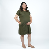 Gutsy Green Maternity T-Shirt Dress