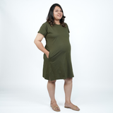 Gutsy Green Maternity T-Shirt Dress