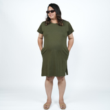 Gutsy Green Maternity T-Shirt Dress