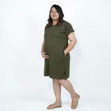 Gutsy Green Maternity T-Shirt Dress