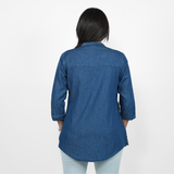 Navy Blue Denim Tunic Top