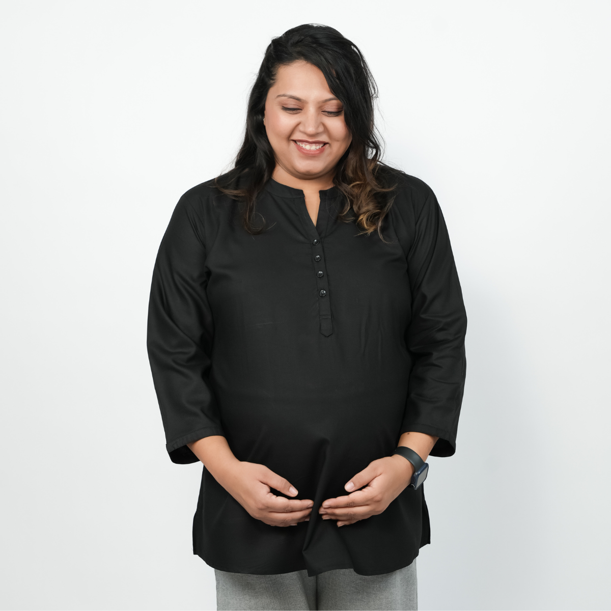 Brazen Black Maternity Short Kurti