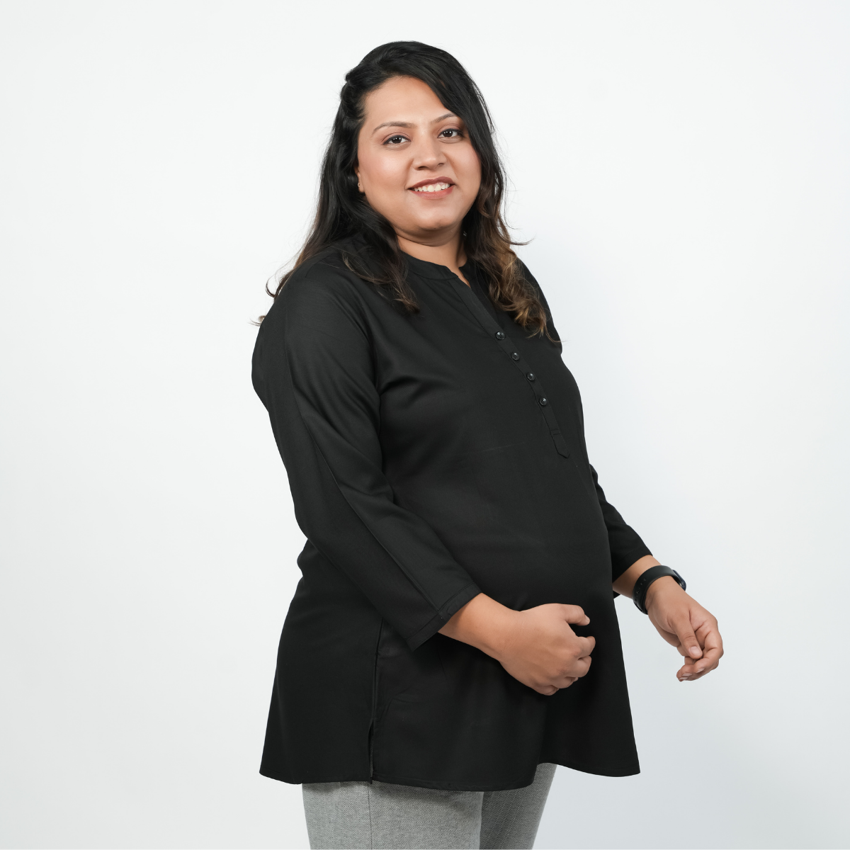 Brazen Black Maternity Short Kurti