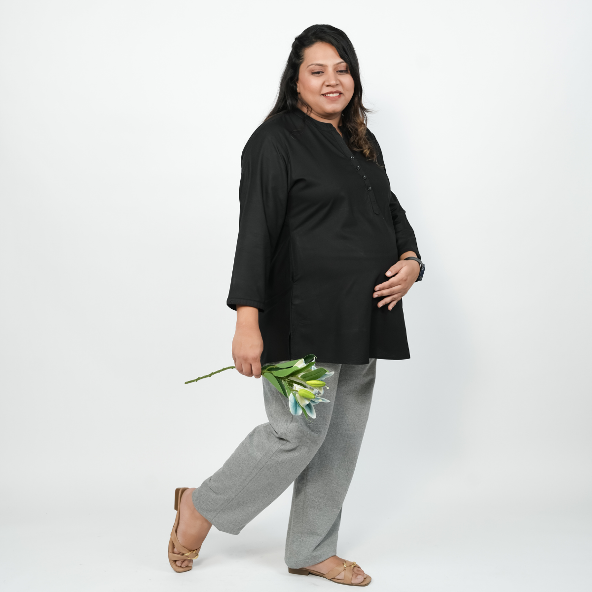 Brazen Black Maternity Short Kurti