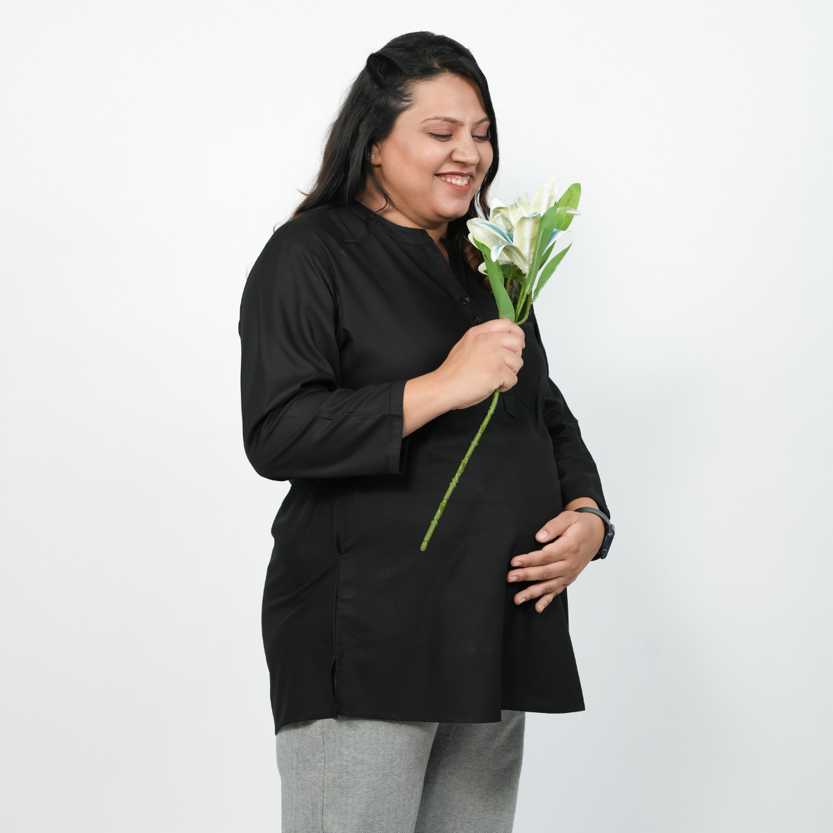 Brazen Black Maternity Short Kurti