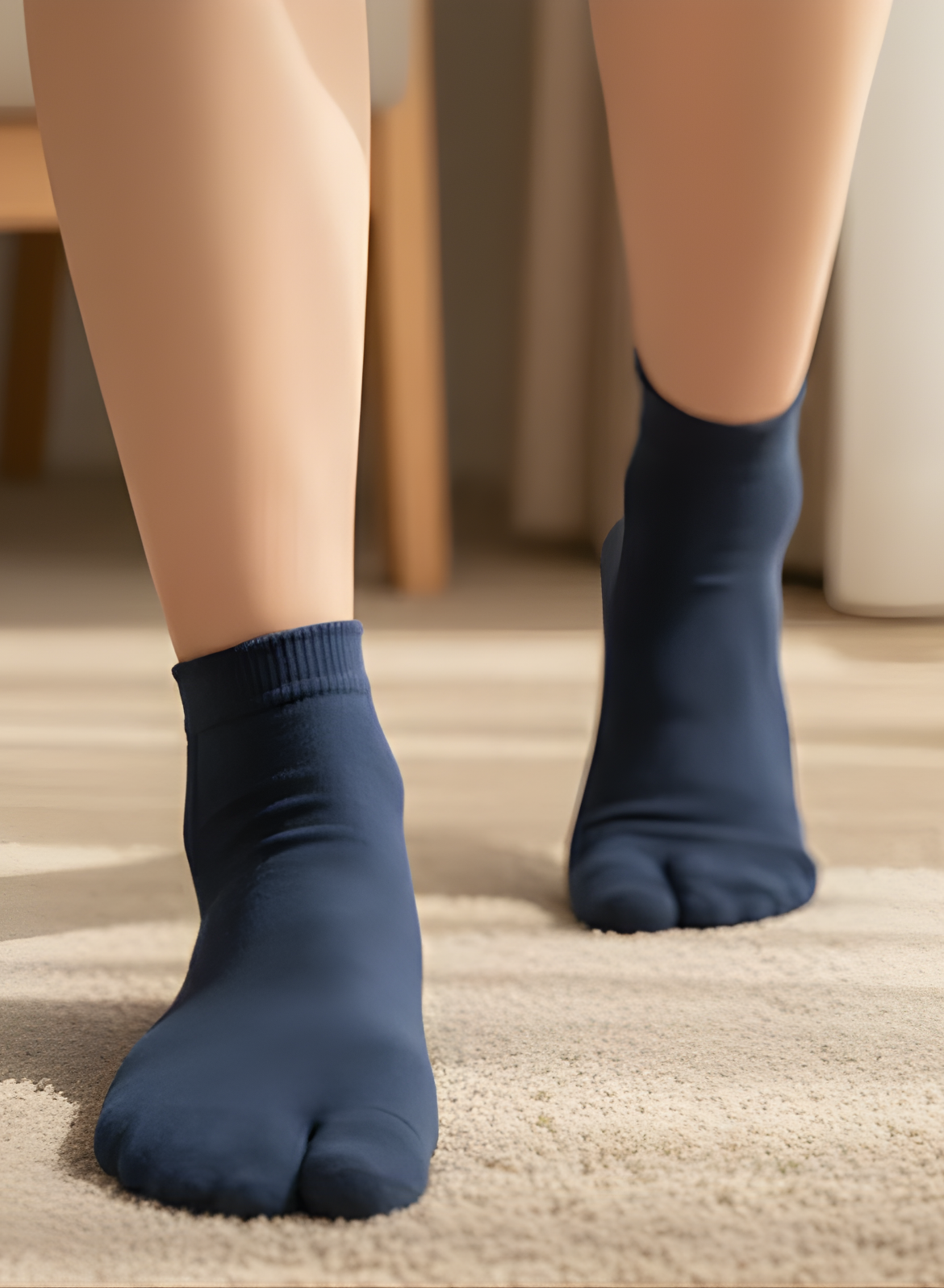 Navy Blue Women's Toe Socks