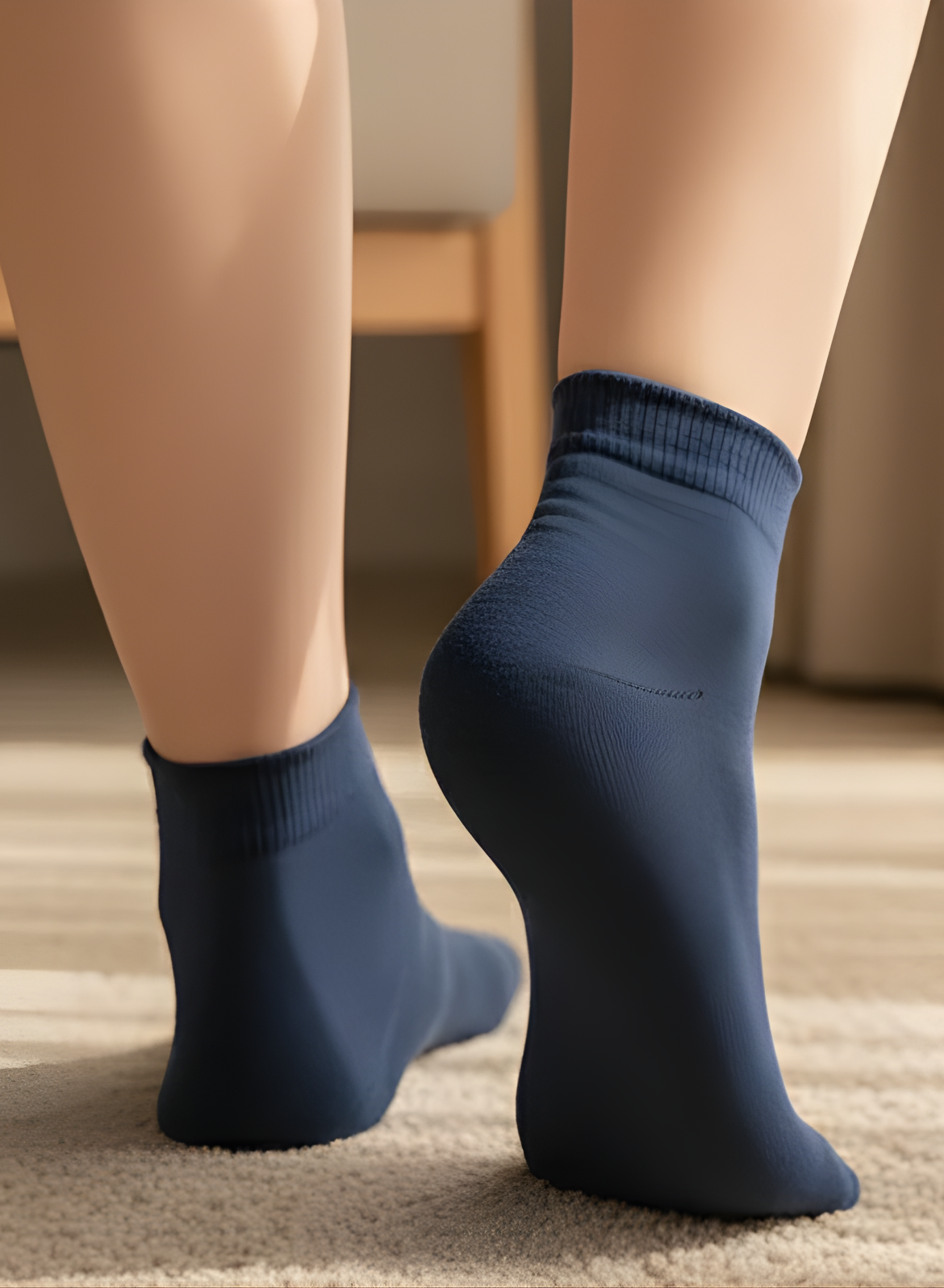 Navy Blue Women's Toe Socks
