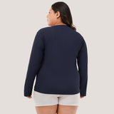 Ballsy Blue Ribbed V-Neck Full Sleeves T-shirt for Women