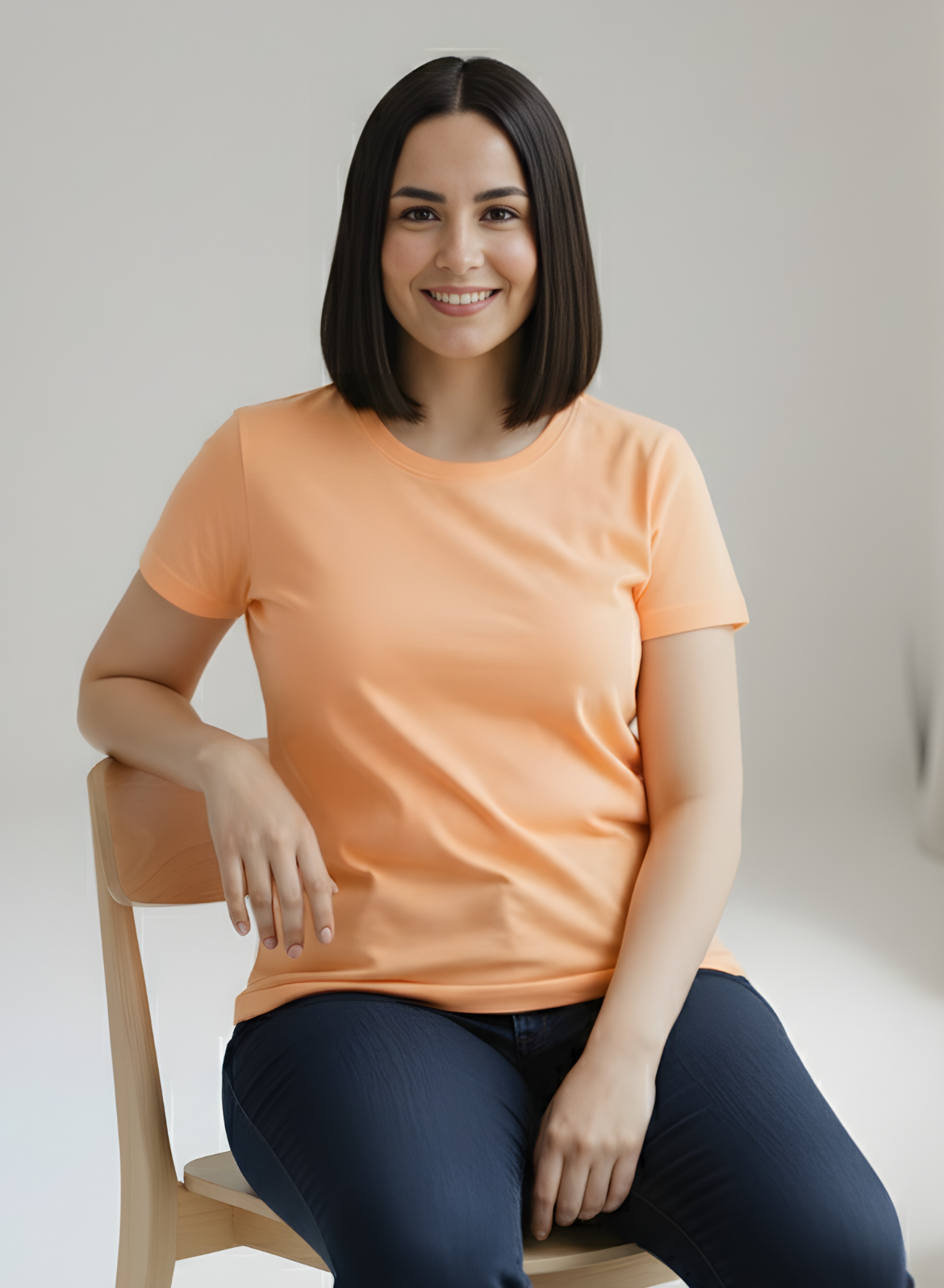 Peach Fuzz Relaxed Fit Round Neck T-shirt - Pantone Color of the Year 2024
