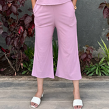 Serene Blush Ribbed Culottes Trousers