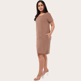 Mocha Mousse Tshirt Dress (Pantone Color of the Year 2025)