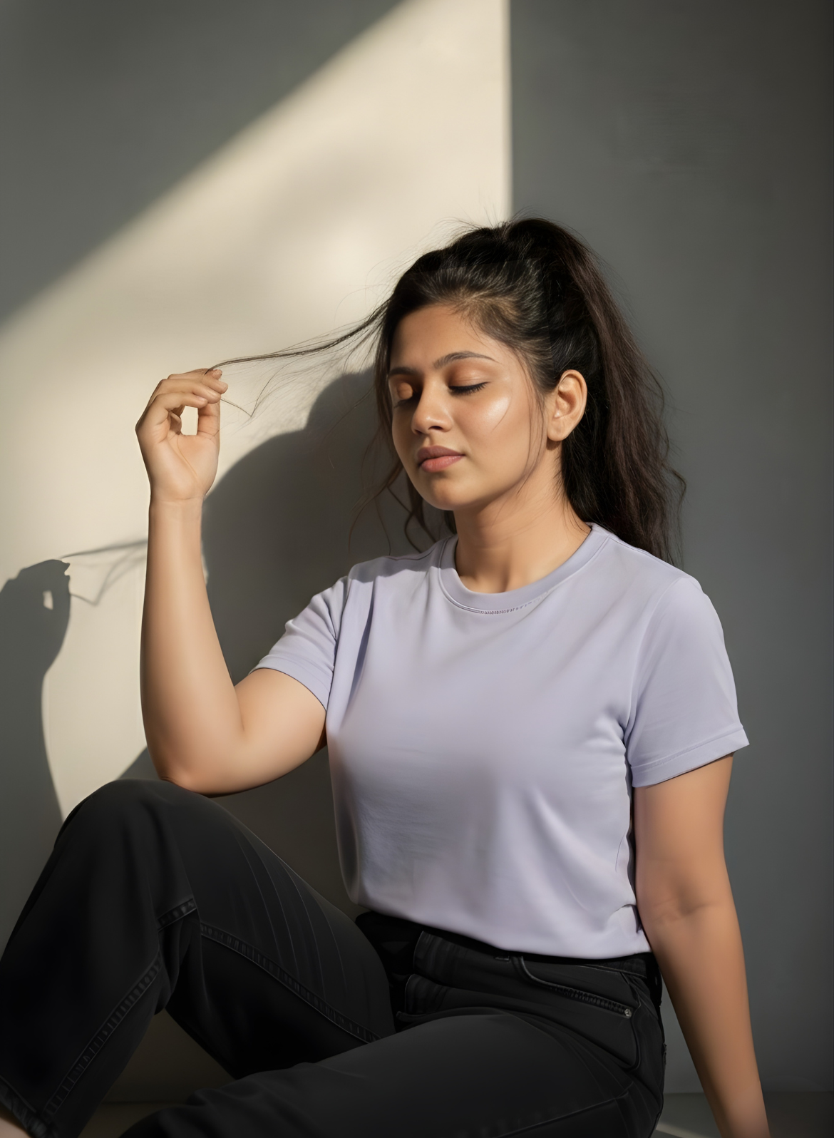 Primrose Catmint Relaxed Fit Round Neck T-shirt