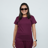 Burning Burgundy Relaxed Fit Round Neck T-shirt