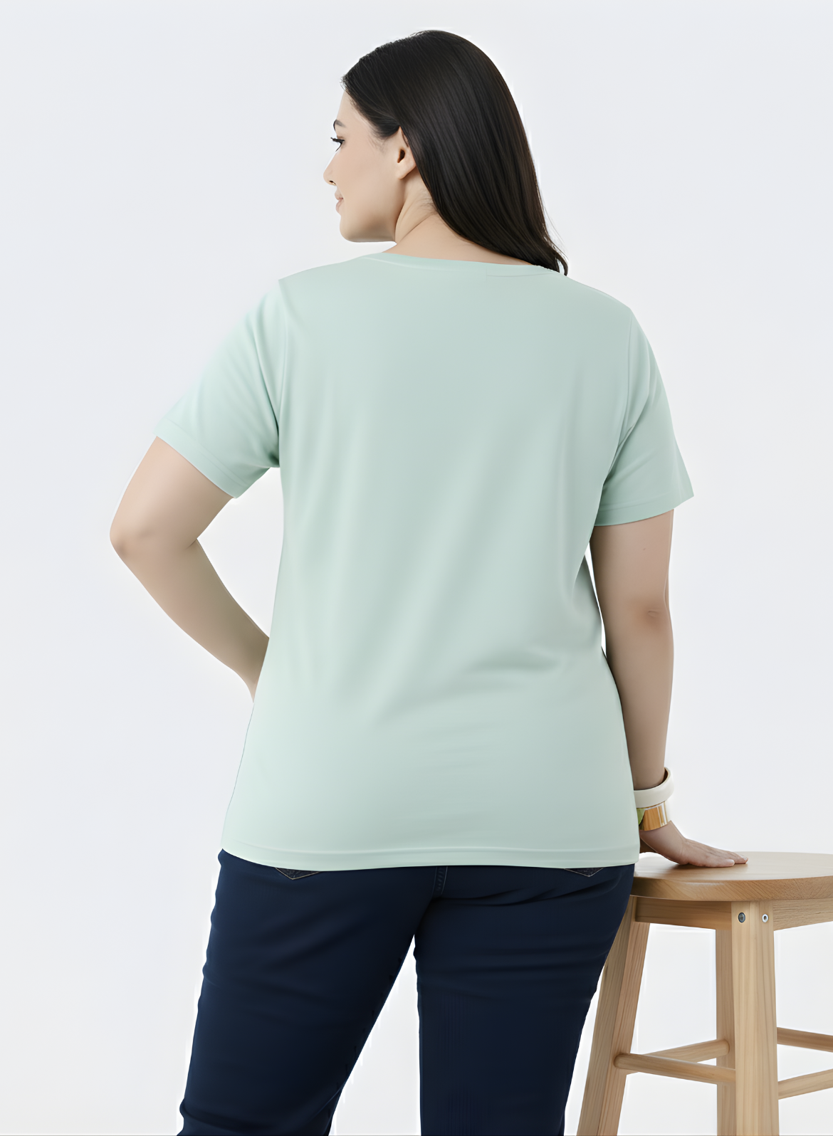 Mist Pistachio Relaxed Fit Round Neck T-shirt