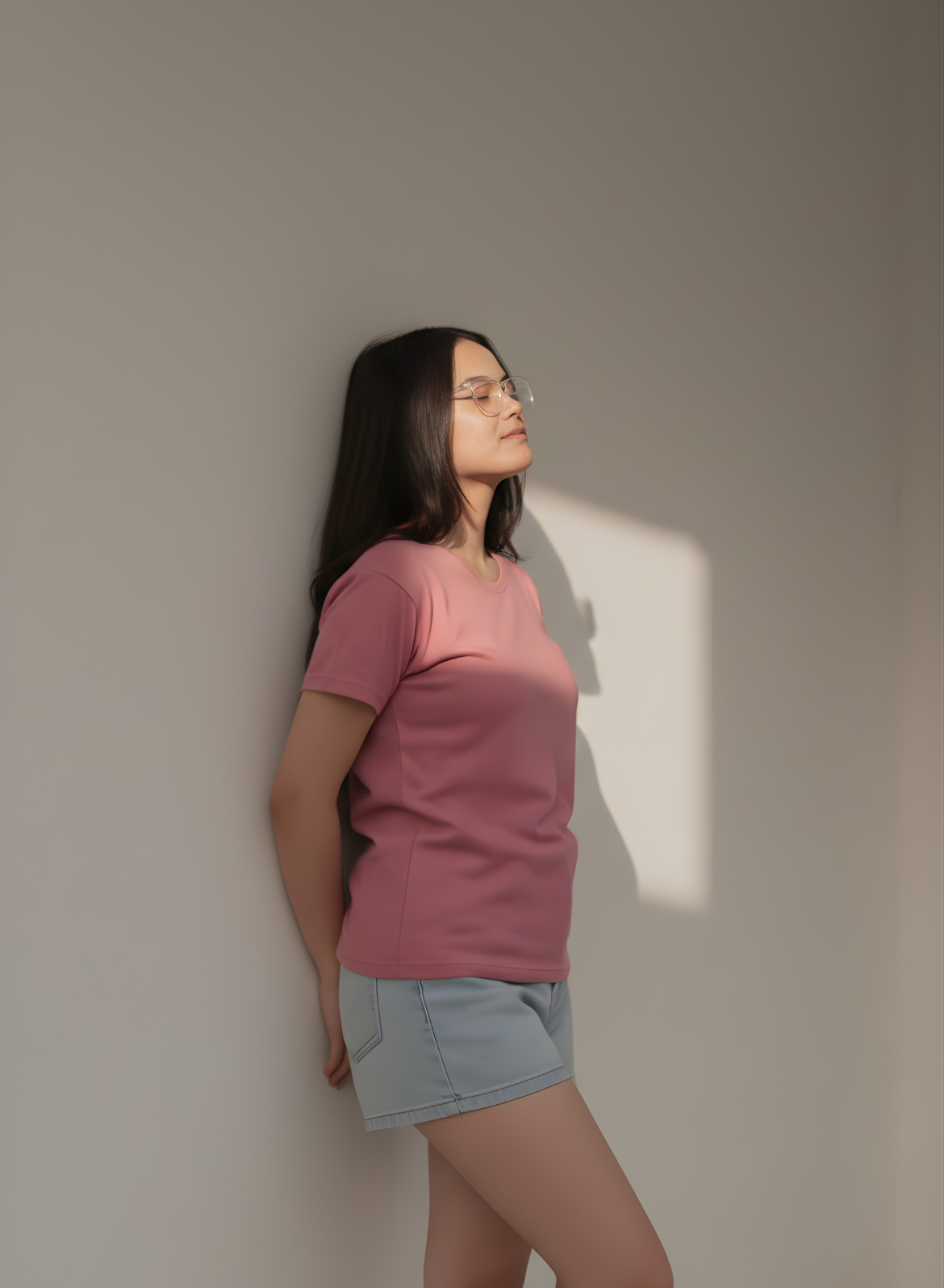 Powerful Pink Solid T-shirt for Women