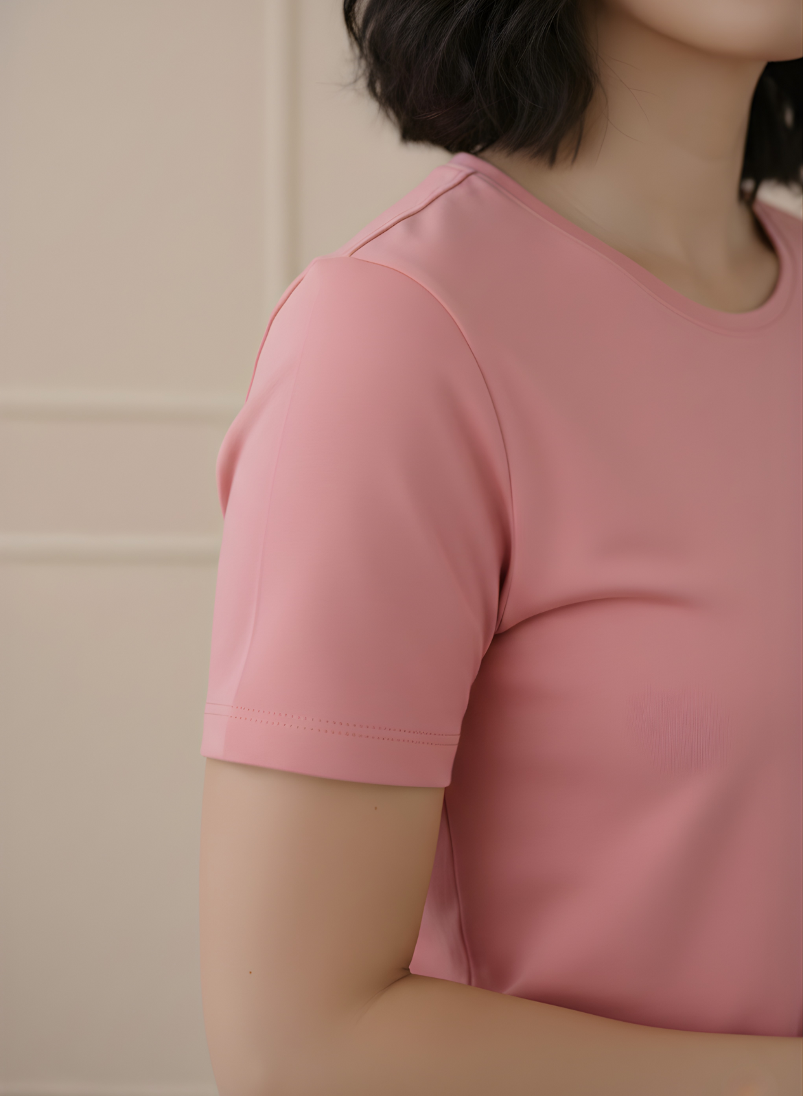 Pretty Pink Solid T-shirt for Women