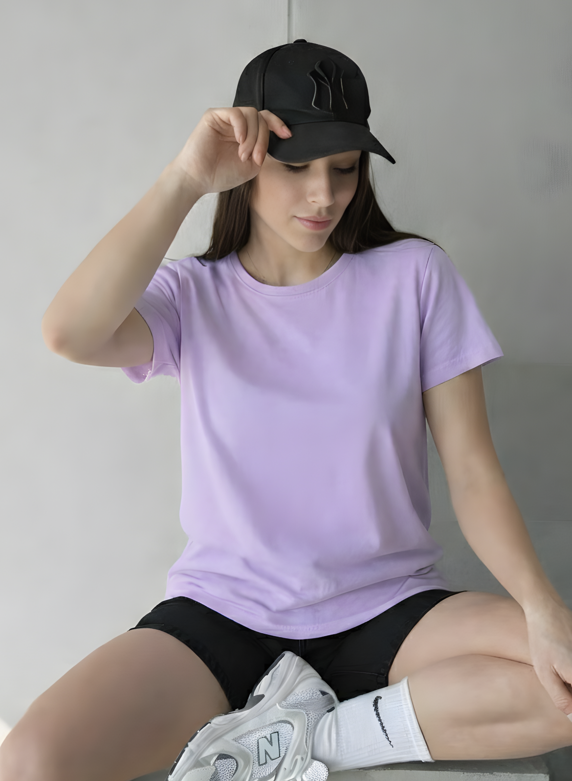Lavish Lilac Solid T-shirt for Women